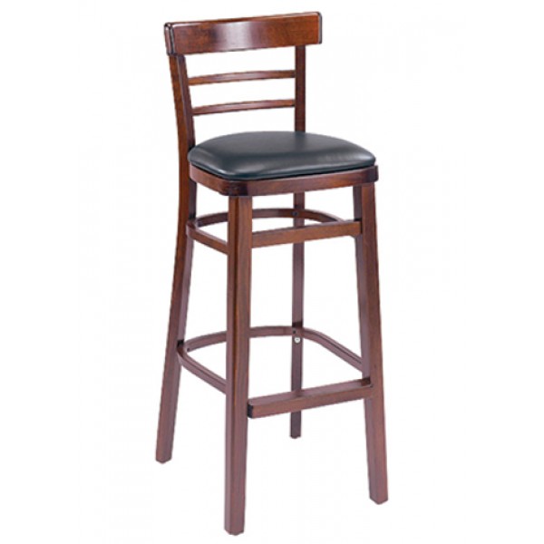 Cafe Ladder Back Wood Barstool