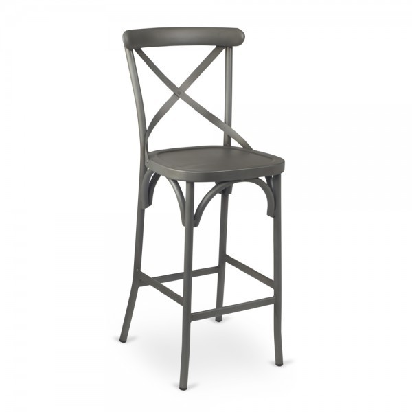 Vintage Cross Back Metal Barstool