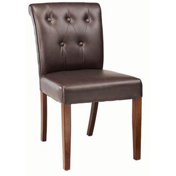 Upholstered Tufted Wood Dining Chair