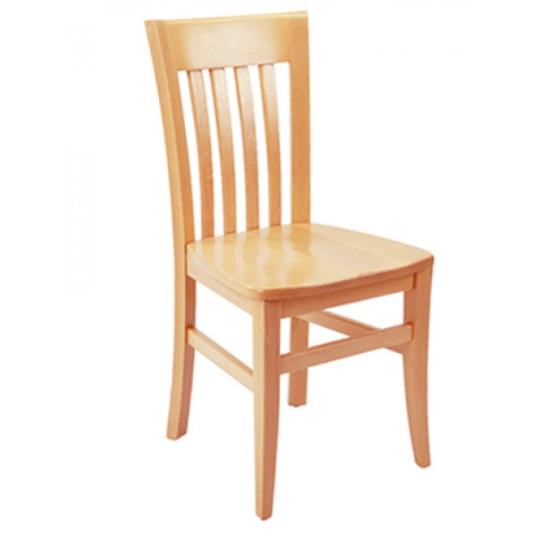 High Vertical Back Wood Chair