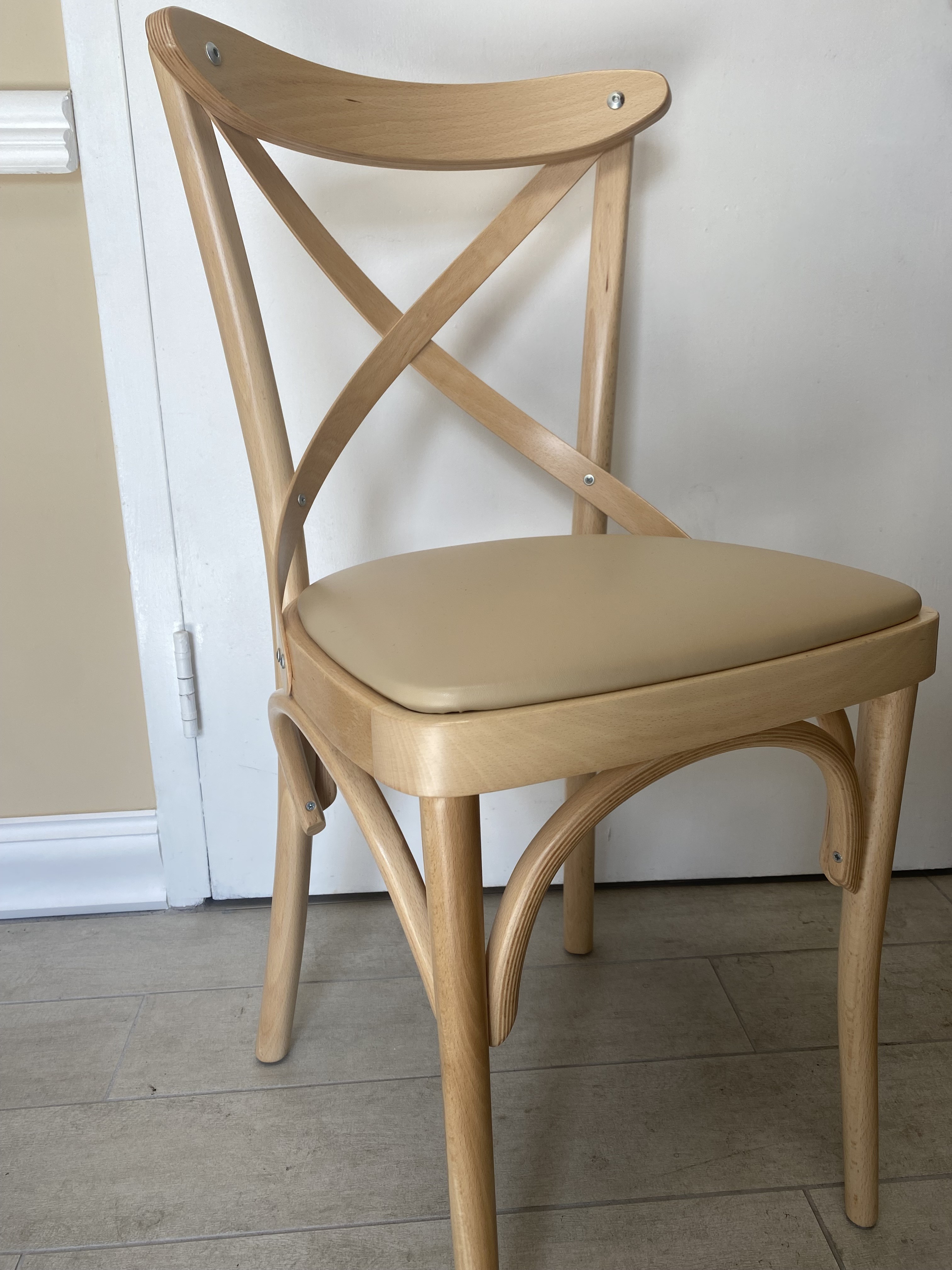 Euro Wood Cross Back Chairs